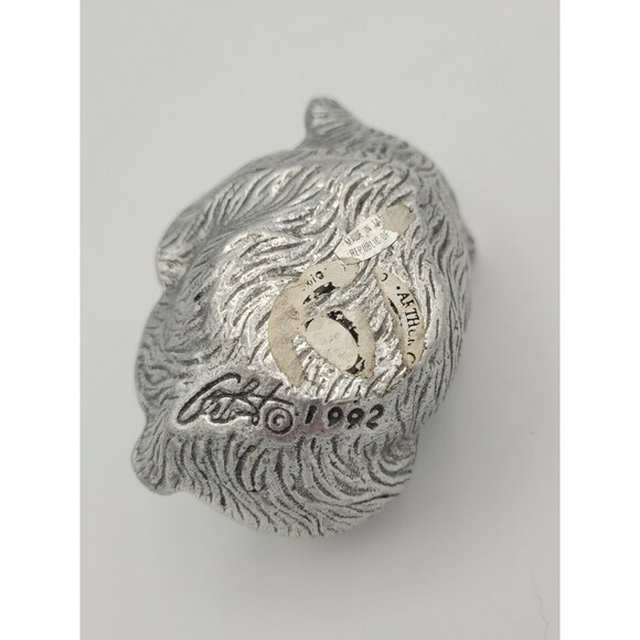 Vintage Arthur Court 1992 Metal Bear Cub Paperweight Figurine - Picture 5 of 5